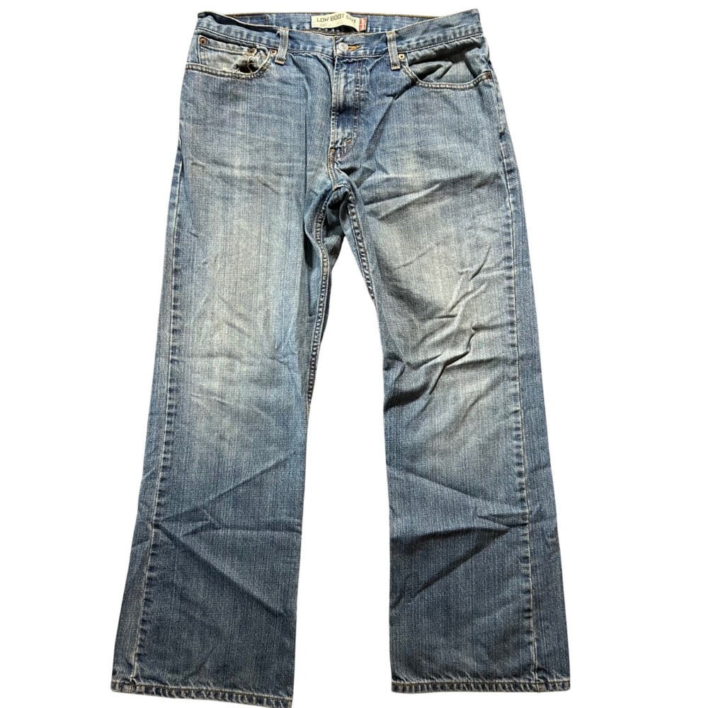Y2K Levi's 527 Jeans Men 34x30 Blue Low Boot Cut Medium Wash Cotton Denim